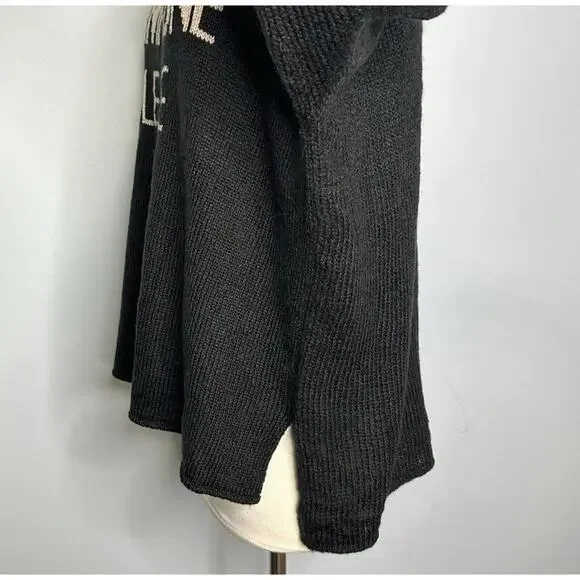 Wooden Ships Sweater Champagne Please Wool Mohair Black Boxy Size S/M New X21 - Picture 10 of 13